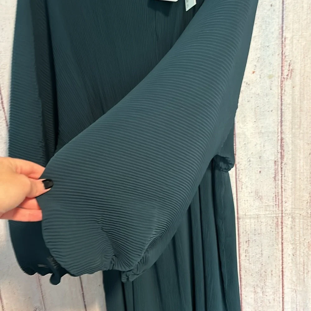NWT Floret Studios Pleated Long Sleeve Mini Dress